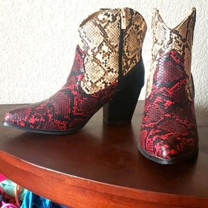 Just fab snake red boots